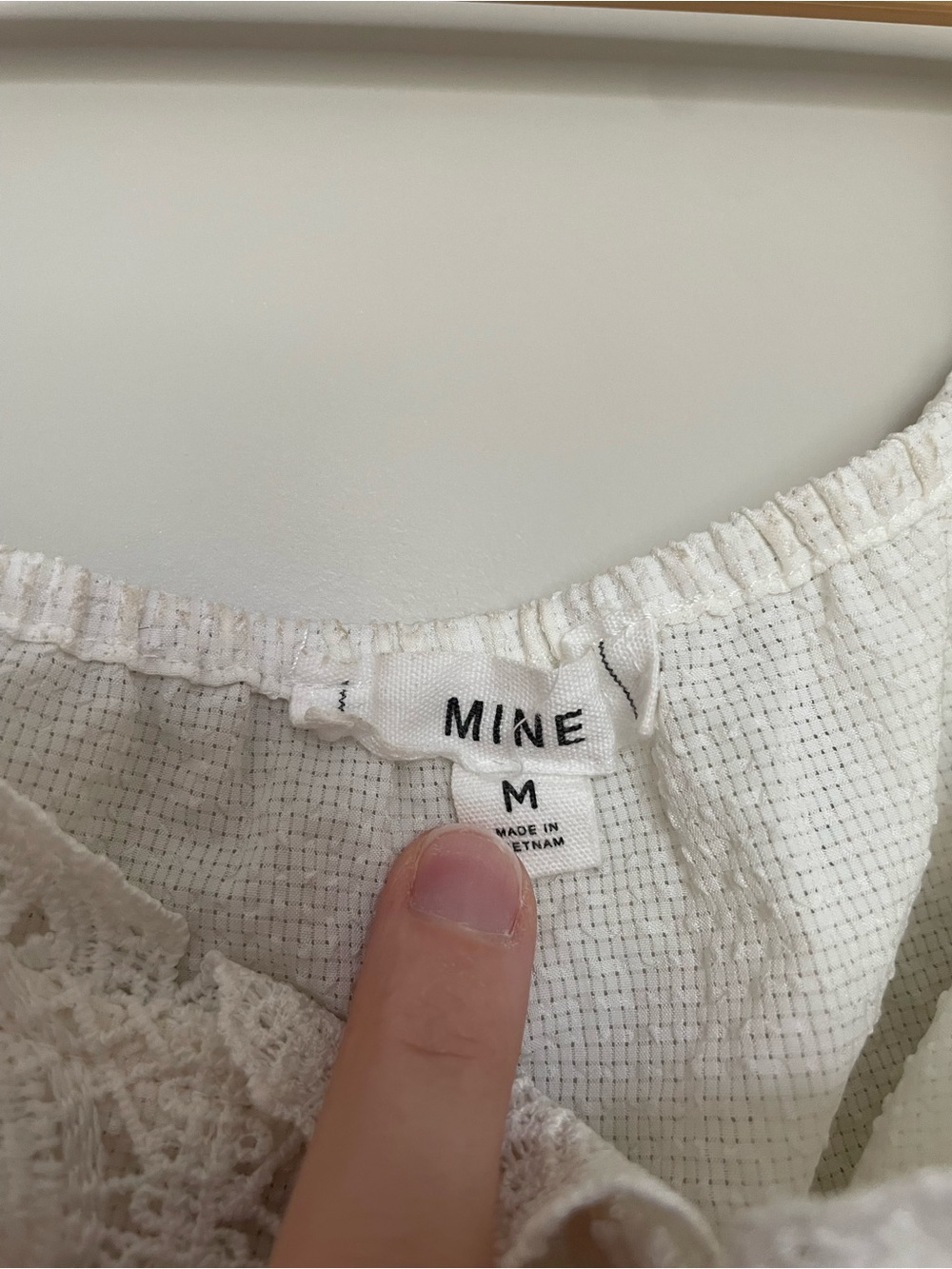 Mine White Lace Peplum Puff-Sleeve Blouse - Picture 3 of 3